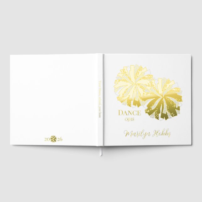 Cheerleading  Pom Poms Personalised Foil Scrapbook Guest Book (Full)
