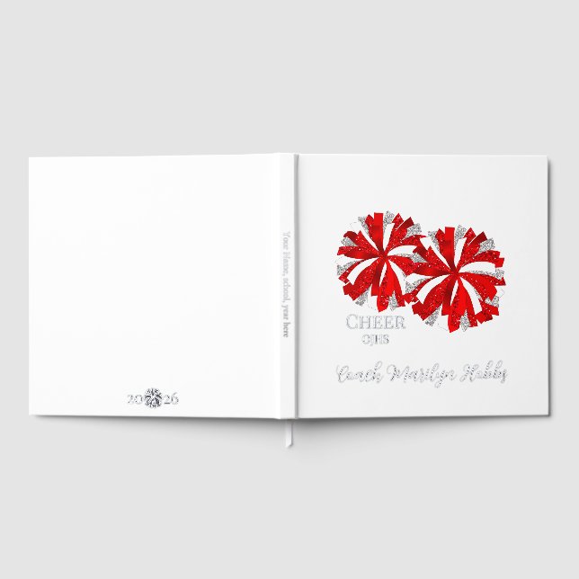 Cheerleading Pom Poms Personalised Foil Scrapbook Guest Book (Full)