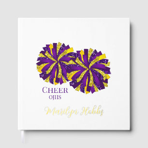 Cheerleading Pom Poms Personalized Foil Scrapbook Guest Book