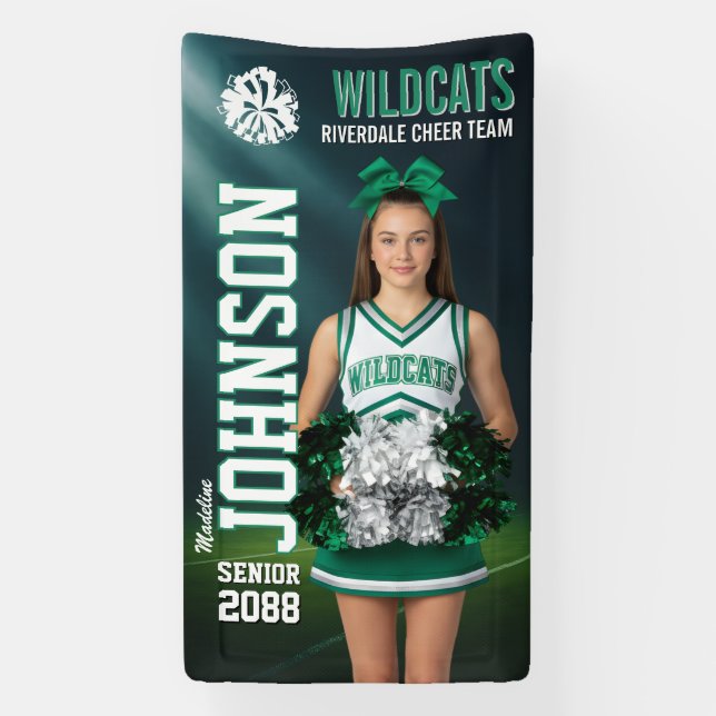 Cheerleading Senior Cheer Custom Sports Banner (Vertical)