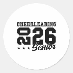 Cheerleading Senior Night Cheer Senior 2026 Gradua Classic Round Sticker