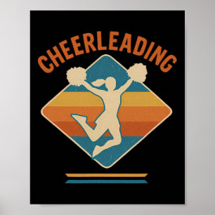 Cheerleading Silhouette Retro Vibes Poster
