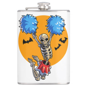 Cheerleading Skeleton Halloween Cheer Mum Girls Wo Hip Flask