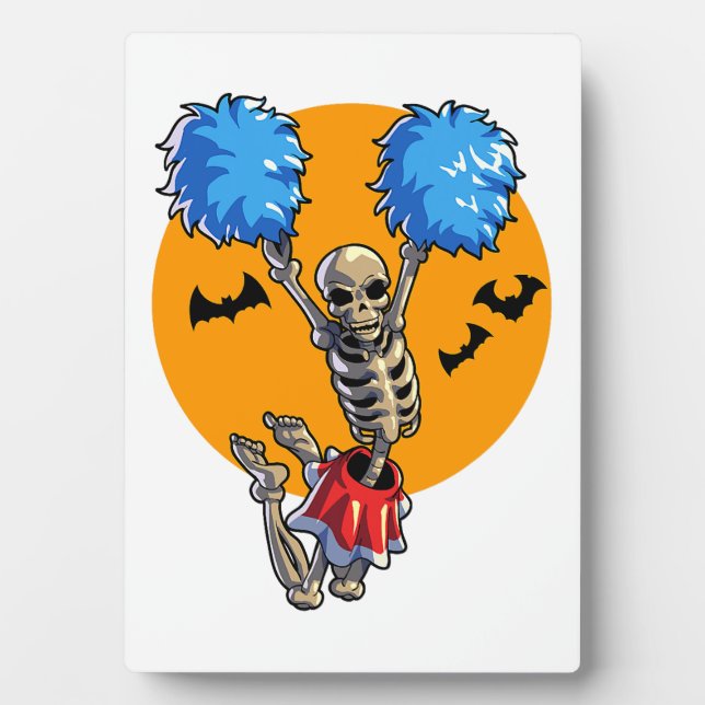 Cheerleading Skeleton Halloween Cheer Mum Girls Wo Plaque (Front)