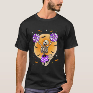 Cheerleading Skeleton Halloween Cheer Mum Girls Wo T-Shirt