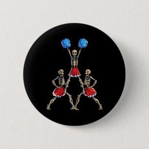 Cheerleading Skeleton Halloween Cheer Skeleton Che 6 Cm Round Badge