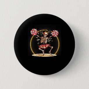 Cheerleading Skeleton Halloween Cheer Skeleton Che 6 Cm Round Badge