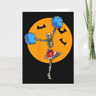 Cheerleading Skeleton Halloween Cheer Skeleton Che Card