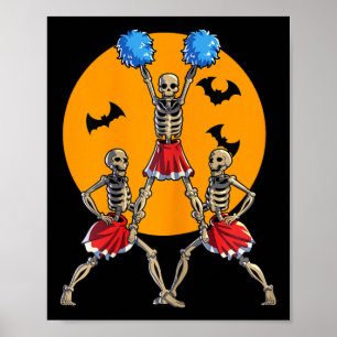 Cheerleading Skeleton Halloween Cheer Skeleton Che Poster