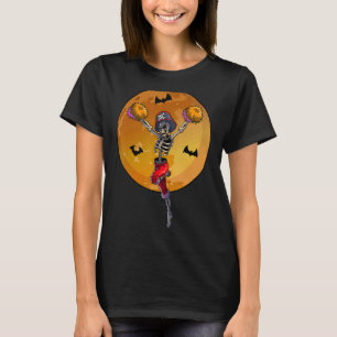 Cheerleading Skeleton Women Girls Pirate Cheer Hal T-Shirt