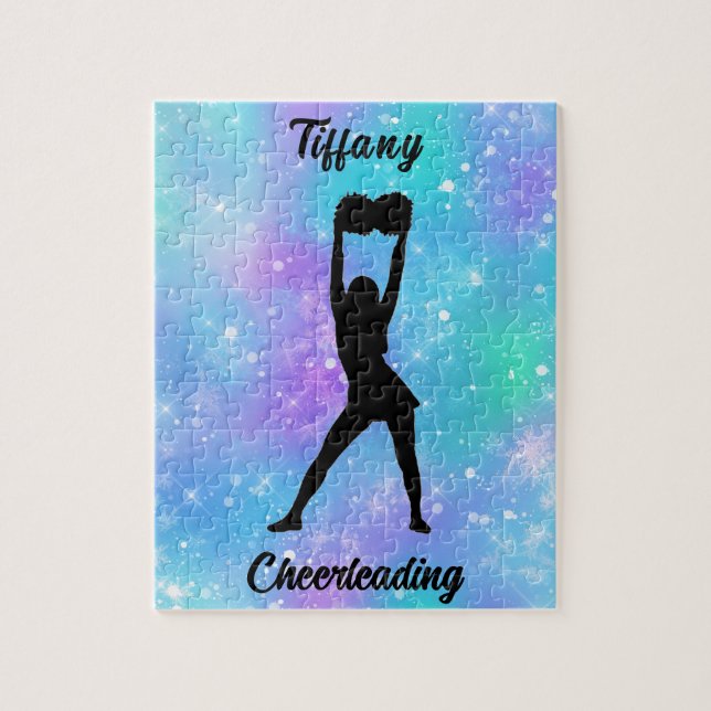 Cheerleading Snowflake Colour Blast with Her Name  Jigsaw Puzzle (Vertical)