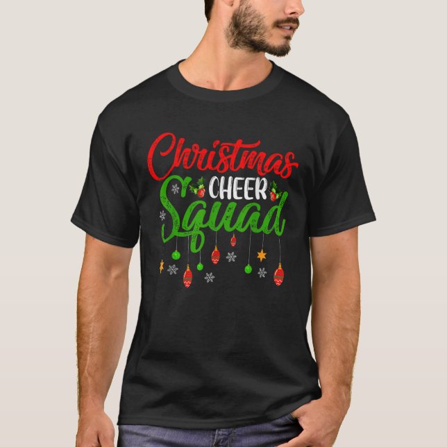 Cheerleading Sports Lover Christmas Cheer Squad  T-Shirt (Front)