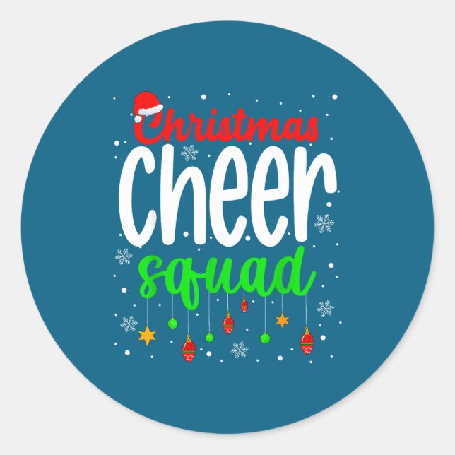 Cheerleading Srts Lover Christmas Cheer Squad  Classic Round Sticker (Front)