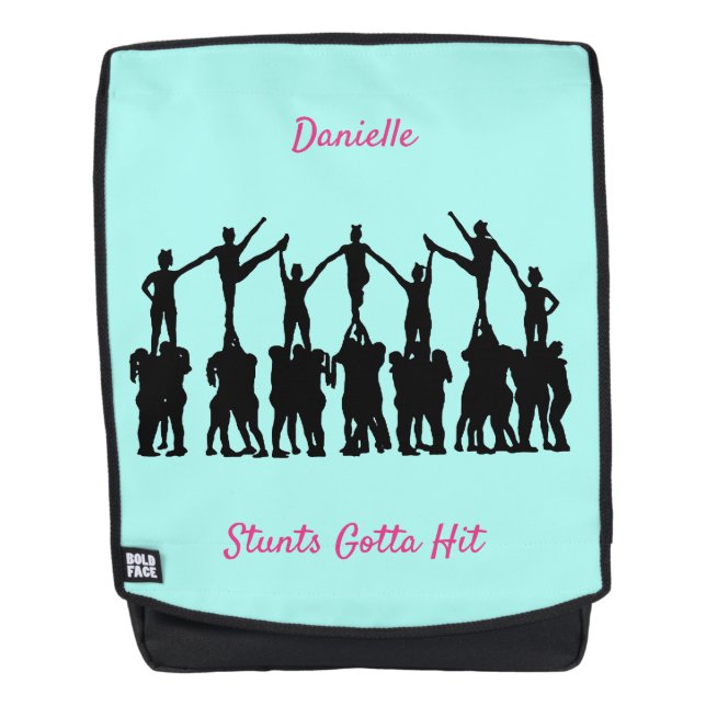 Cheerleading "Stunts Gotta Hit" Backpack (Front)