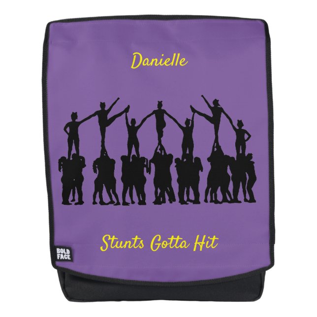 Cheerleading "Stunts Gotta Hit" Backpack (Front)