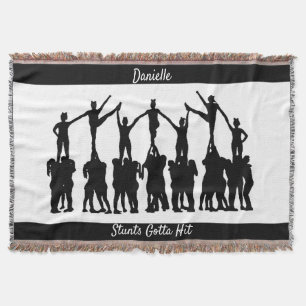 Cheerleading "Stunts Gotta Hit" Personalised Throw Blanket