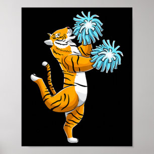 Cheerleading Tiger Cheerleader Cheer Squad Poster