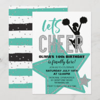 Cheerleading turquoise Silver Black Cheer Birthday