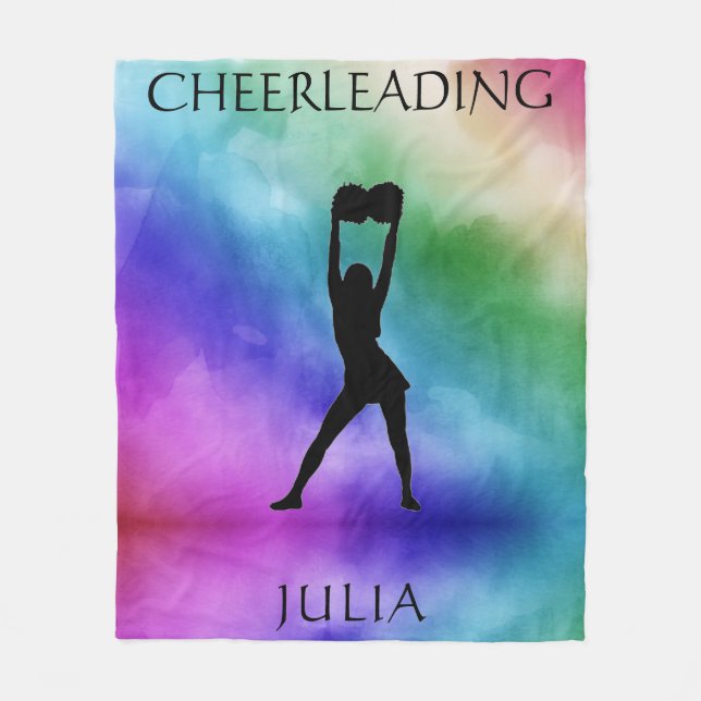 Cheerleading Watercolor Fleece Blanket (Front)