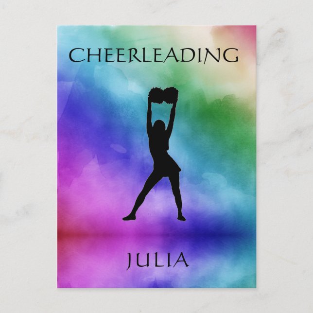Cheerleading Watercolor  Postcard (Front)