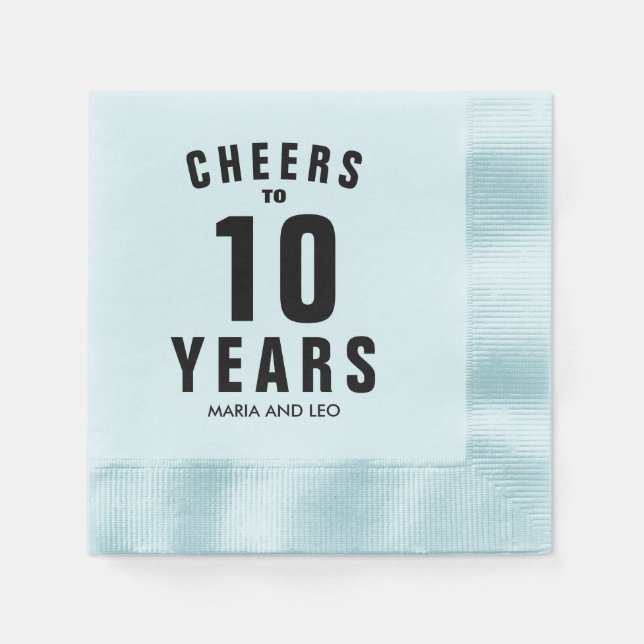 Cheers 10th wedding anniversary party celebration  napkin (Front)