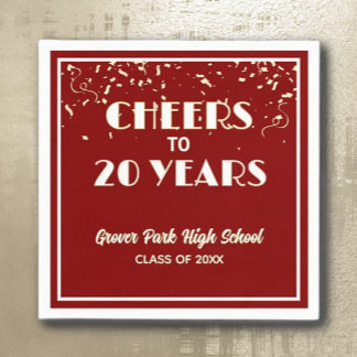 Cheers! 20 Year Class Reunion Napkin