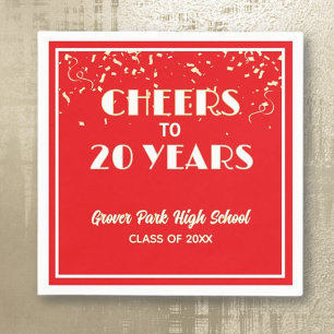 Cheers! 20 Year Class Reunion Napkin