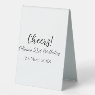 Cheers 21st birthday add name date simple minimal