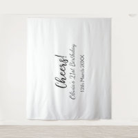Cheers 21st birthday add name date simple minimal 