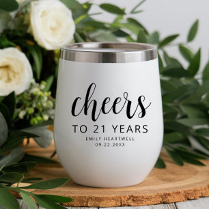 Cheers 21st Birthday Party Black Script