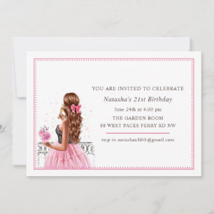 Cheers 21st Birthday Pink Champagne Invitation