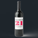 Cheers 21st Birthday Wine Label<br><div class="desc">Elevate your gifting and transport your favourite bottle of wine in our 21st Birthday Wine Label. Featuring a stylish design and the phrase "cheers to twenty-one, " this label adds a festive touch to any bottle you present. The durable material ensures the safe arrival of your celebratory gift, making it...</div>