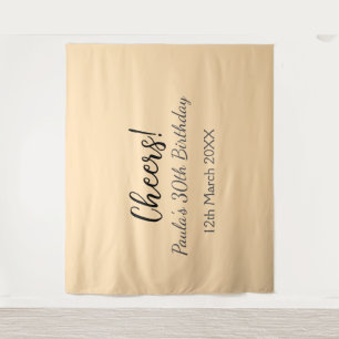 Cheers 30th birthday add name date simple minimal  tapestry