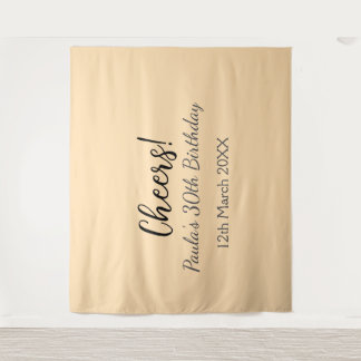 Cheers 30th birthday add name date simple minimal  tapestry