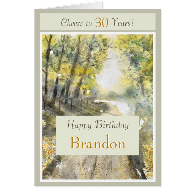 Cheers 30th Happy Birthday Personalize Name Card (Front)