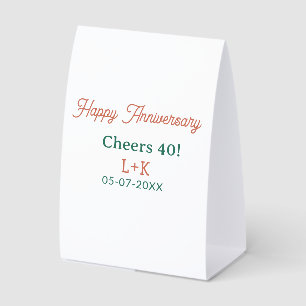 Cheers 40 happy anniversary orange green name date