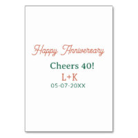 Cheers 40 happy anniversary orange green name date