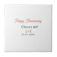 Cheers 40 happy anniversary orange green name date