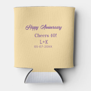 Cheers 40 happy anniversary purple orange pastel n can cooler