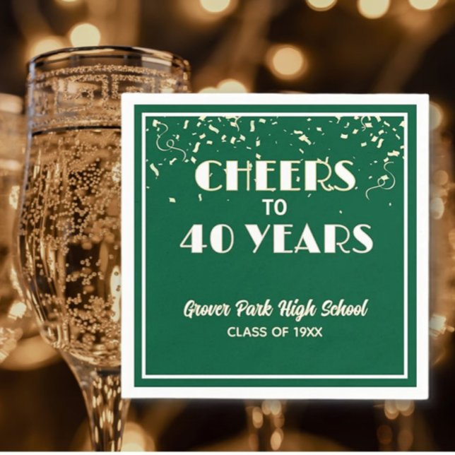 Cheers! 40 Year Class Reunion  Napkin (Creator Uploaded)