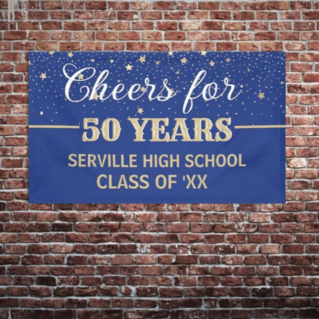 CHEERS 50 Years! CUSTOM Class Reunion banner (Creator Uploaded)