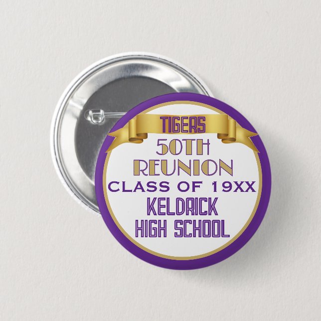 Cheers! 50th Class Reunion custom  6 Cm Round Badge (Front & Back)