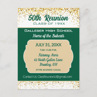 Cheers! 50th Class Reunion Invitation Postcard