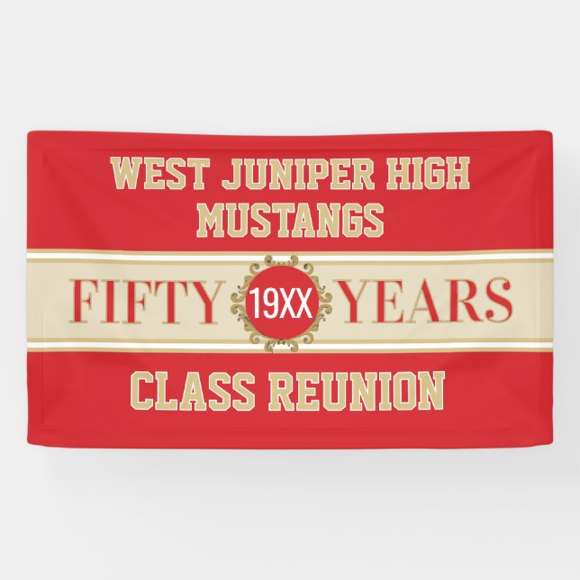 Cheers! 50th Reunion Celebration Banner (Horizontal)
