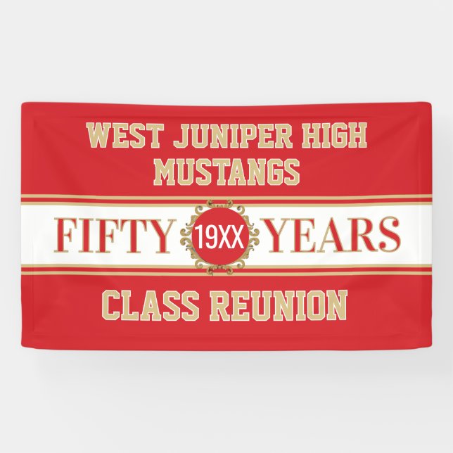 Cheers! 50th Reunion Celebration Banner (Horizontal)