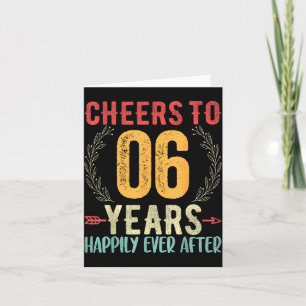 Cheers 6 6th Wedding Anniversary Design Card