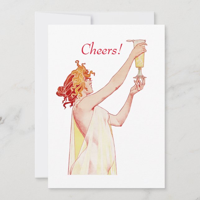Cheers, a toast to you raising a glass, invitation (Front)