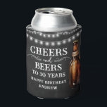 Cheers and Beers 30th Birthday Cooler<br><div class="desc">Rustic Black Chalkboard watercolor beer bottle and pint glass. Rustic Outdoor or bar birthday decore for him. Any age. Easy to personalised template. All text can be adjusted using the design option. Fun,  simple,  casual birthday invites for him.</div>