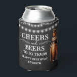 Cheers and Beers 30th Birthday Cooler<br><div class="desc">Rustic Black Chalkboard watercolor beer bottle and pint glass. Rustic Outdoor or bar birthday decore for him. Any age. Easy to personalised template. All text can be adjusted using the design option. Fun,  simple,  casual birthday invites for him.</div>