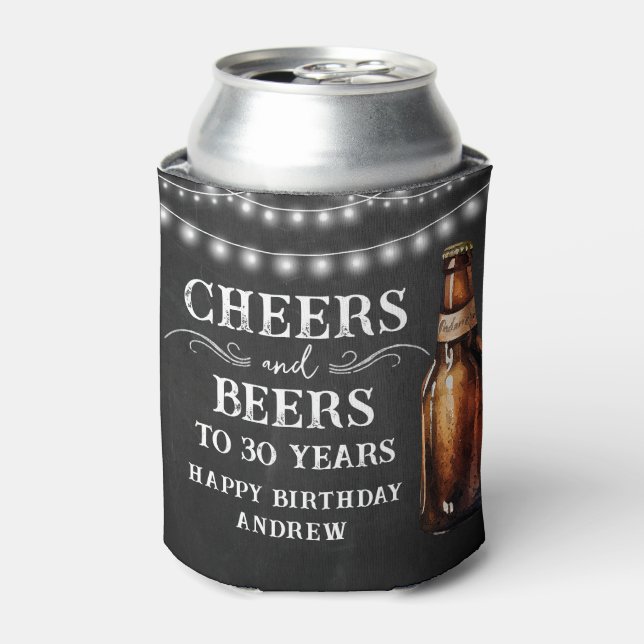 Cheers and Beers 30th Birthday Cooler (Can Front)
